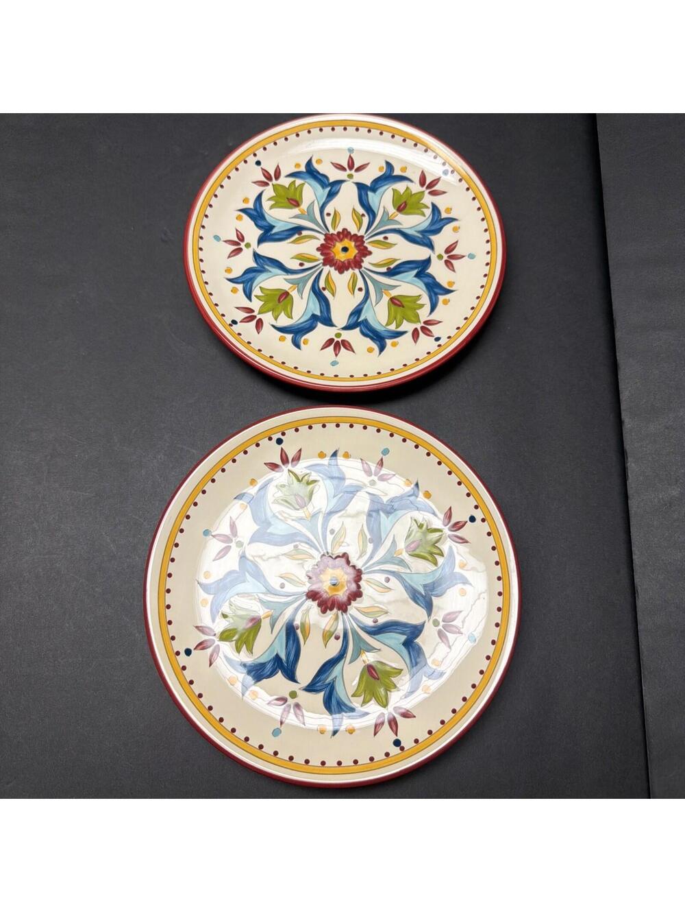 Bobby Flay Sevilla Salad Plate 7 7/8” Red Rim Retired